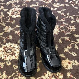 Totes Kelly Black Faux Fur Waterproof Boots. 8M